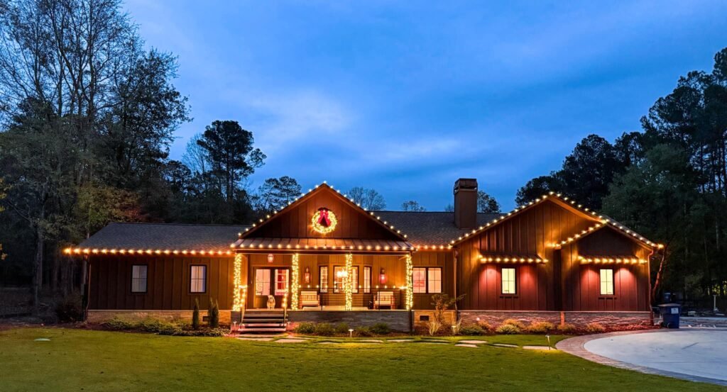 Alpharetta GA Holiday lights on house