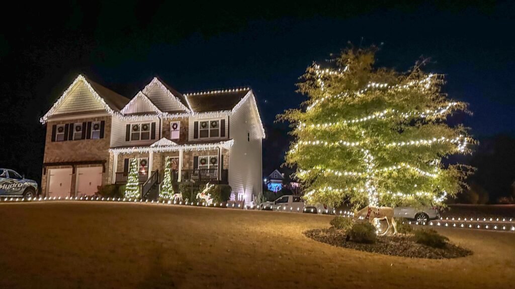 Rome GA Christmas lights on House